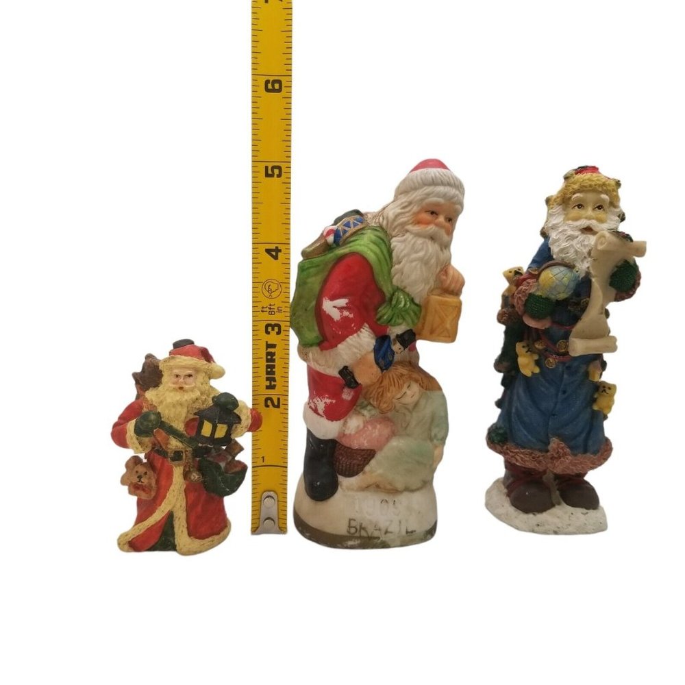 Vintage Santa Claus Figurine Lot Christmas Holiday Decor Figures Resin St. Nick - Picture 6 of 8